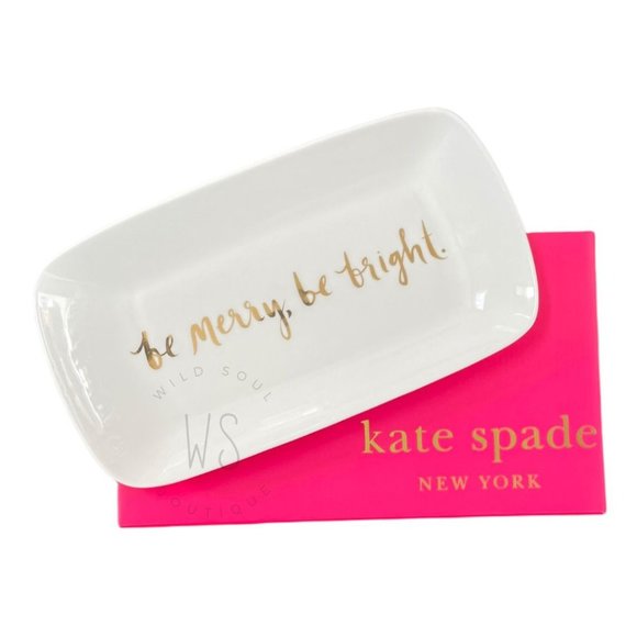 KATE SPADE Lenox Arbor Village Hors D'oeuvre Tray "Be Merry, Be Bright" - NEW - Picture 1 of 2